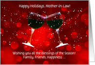 Mother in Law Happy Holidays Funny Wine Custom Cover card