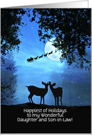 Daughter and Son In Law Happy Holidays Custom Front Wildlife Cute card