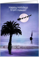 Hawaii Beach Tropical Island Christmas Holiday Greeting Santa Custom card