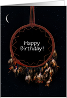 Happy Birthday Dreamcatcher Custom Text with Crescent Moon and Stars card