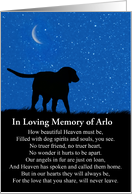 Dog Sympathy Custom Name with Spiritual Poem Moon and Stars card