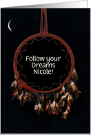 Dreamcatcher Custom Name Encouragement card
