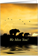 Miss You Cute Bears and Birds Humorous card