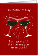 Mothers Day for Aunt Humorous with Wine and Custom Text card