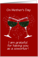 Mothers Day for Coworker Funny Wine Custom Text on Cover card