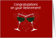 Congratulations Retirement Toasting Wine Glasses Custom Front card