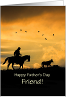 Friend Happy Father’s Day Cowboy Country Western Horse Custom Front card