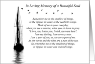 Remembrance of Death on Anniversary Spiritual with Sailboat and Birds card