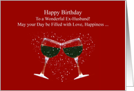 Ex Husband Funny Wine Birthday with Toasting Wine Glasses card