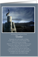 Brother Remembrance Spiritual Sea and Pelican Tribute Memorial card