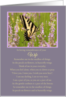 Birthday of Wife Remembrance Spiritual With Butterfly and Flowers card