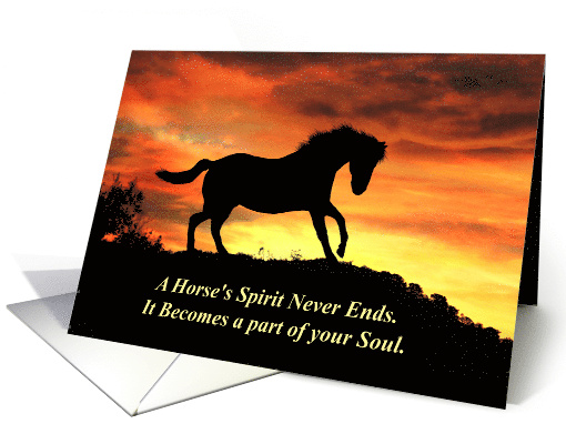 Sympathy Horses Spirit Beautiful Spiritual Horse and Sunset card