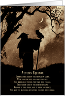 Autumn Equinox Mystic with Oak and Moon and Magician or Wizard card