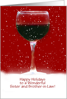 Sister and Brother In Law Funny Wine Christmas Customizable card