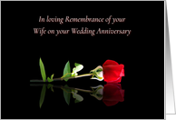 Wedding Anniversary Remembrance of Deceased Wife Loving Memory card