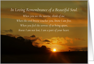 Anniversary of Death Remembrance with Sunrise and Poem card