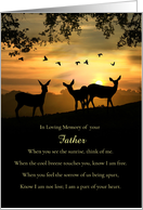 Father Dad Sympathy with Nature Deer Outdoors Custom Text Poem card