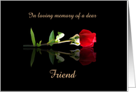 Friend Anniversary of Passing Death Custom Front with Rose card