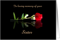 Sister Loving Memory on the Anniversary of Death Custom Rose card