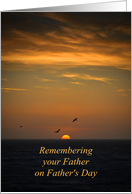 Father’s Day Remembrance with Seagulls Ocean and Sunset card