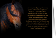 Beautiful Horse Sympathy Memorial with Bay Horse an Spiritual Poem card