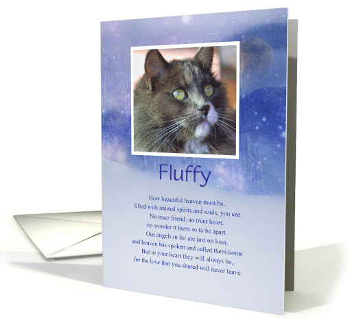 Pet Cat Sympathy Spiritual Heaven Custom Name and Photo card (1750480)