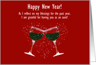 Aunt Happy New Year Blessings Funny Custom Wine card