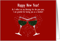 Brother Happy New Year Funny Wine Themed Customizable card