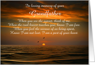 Grandfather Grandpa Sympathy Beautiful Ocean Sunset Poem Custom card