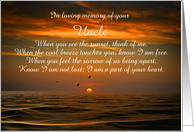 Uncle Condolences Sympathy with Customizable Text Ocean and Poem card