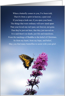 Sympathy Loss of Child Butterfly and Flower Spiritual Poem about Grief card