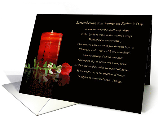 Fathers Day Remembrance of Your Father with Memorial Poem Candle card
