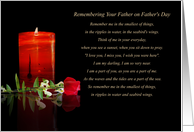 Fathers Day Remembrance of Your Father with Memorial Poem Candle card