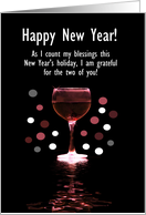 Both of You Happy New Year Funny Wine Themed Custom Cover card