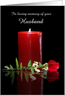 Customizable Sympathy Card for Family Friend Husband Candle and Rose card