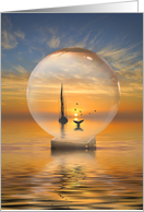 Retirement Sailing with Whales Tail Your Future Awaits Crystal Ball card