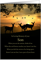 Sons Birthday Remembrance Sympathy with Spiritual Poem and Nature card