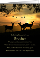 Birthday for Late Brother In Remembrance with Poem and Deer card