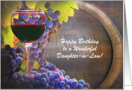 Birthday for Daughter in Law Wine and Grapes Custom with Humor card