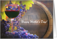 Mothers Day General Custom Cover with Wine and Grapes card