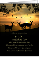 Fathers Day Remembrance Memorial Spiritual with Sunrise and Deer card