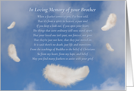 Brother Sympathy with Poem and Feathers Floating from the Sky card