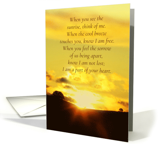 Fathers Day 1st Fathers Day Without Dad Sunrise and Memory Poem card