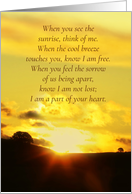 Fathers Day 1st Fathers Day Without Dad Sunrise and Memory Poem card