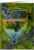 Wine Country Wine Glass Vineyard Wine Grape Birthday card