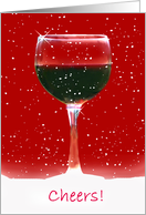 red wine cheers christmas card