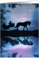 One Horse Open Sleigh Christmas Season’s Greetings card