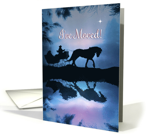 Sleigh and Horse I've Moved Happy Holidays card (726968)