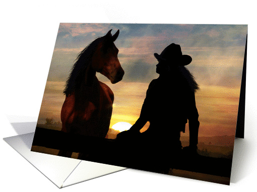 Horse and Cowgirl Sympathy card (919865)
