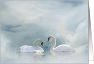 swan vow renewal invitation card